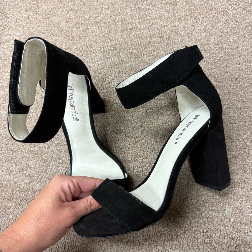 Jeffrey Campbell Black Block Heel Sandals